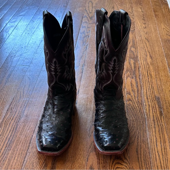 NOCONA Men’s Black Cherry Full Quill Ostrich Boots - Picture 2 of 7